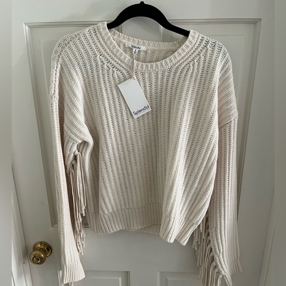 Splendid Britain Fringe Sweater size medium